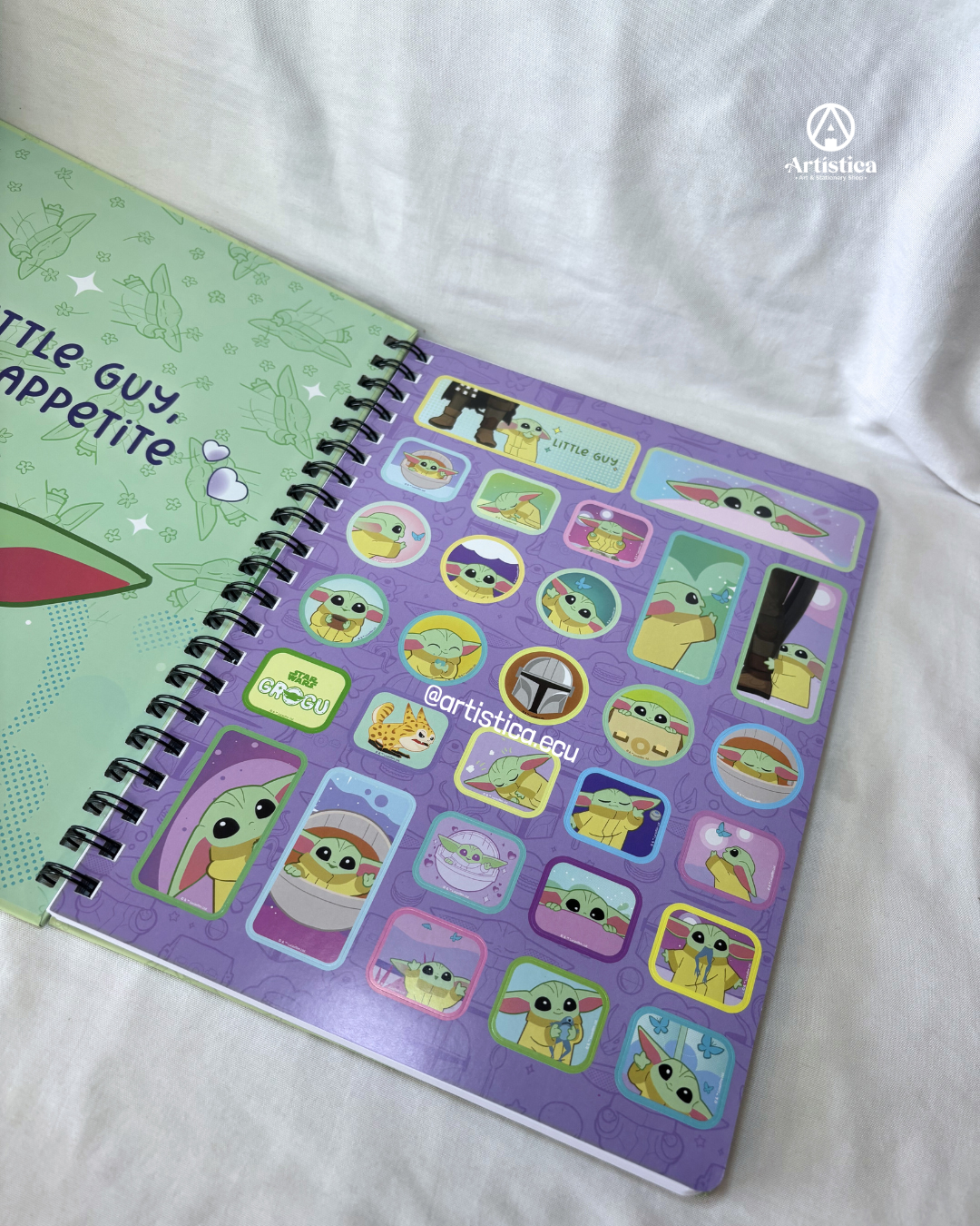 Cuaderno pasta dura cuadros Grogu