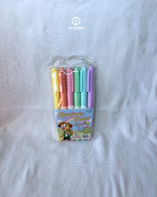 6 Resaltadores tonos pastel Creativ