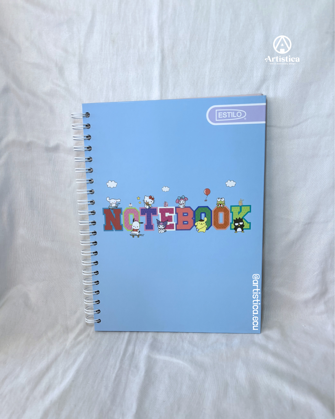 Cuaderno pasta dura cuadros Hello Kitty