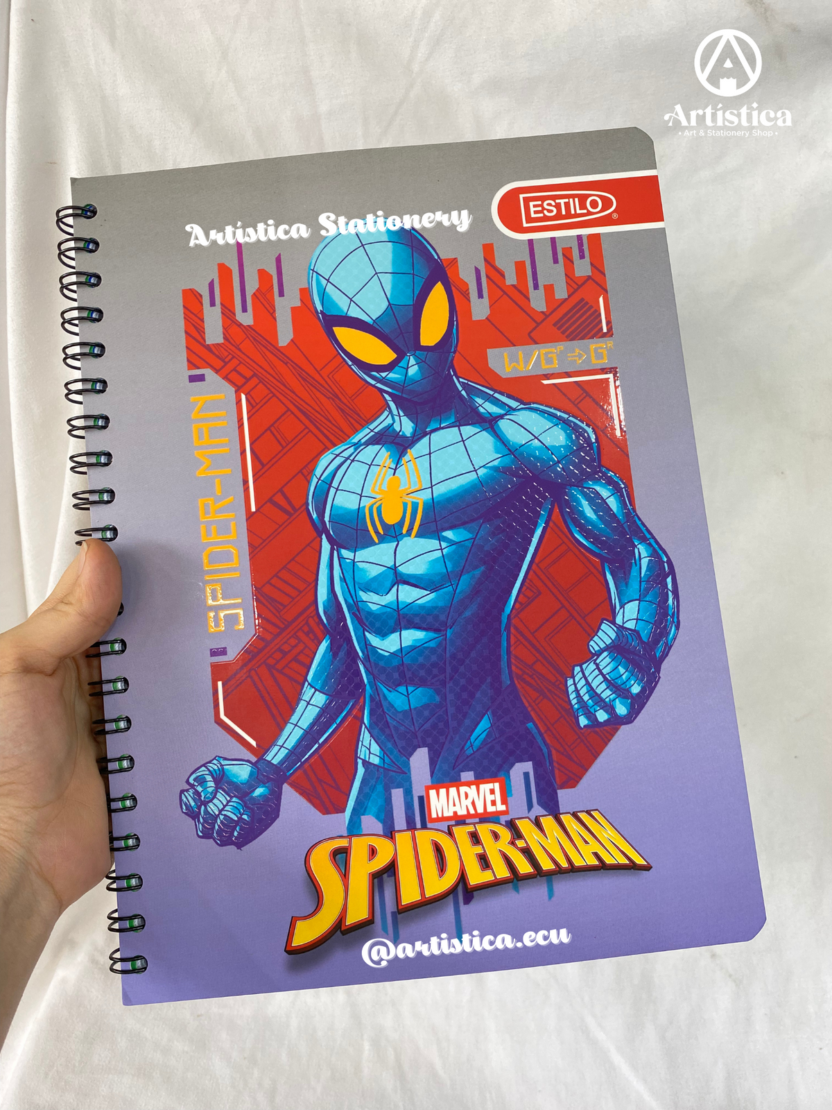 Cuaderno cuadros pasta flexible Spiderman