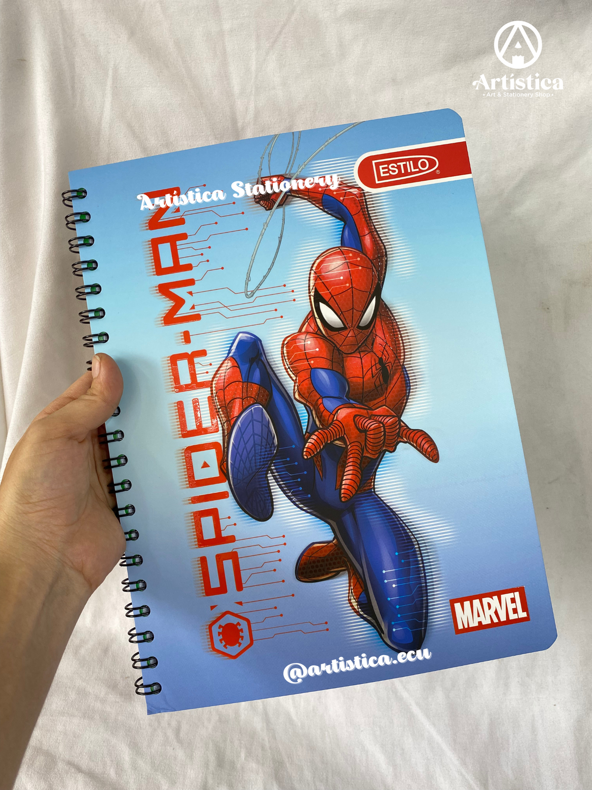 Cuaderno cuadros pasta flexible Spiderman