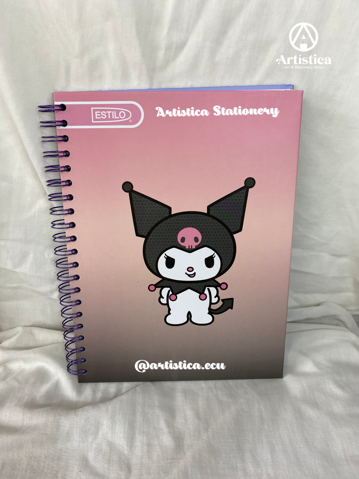 Cuadernos pasta dura a cuadros 100 hojas Kuromi