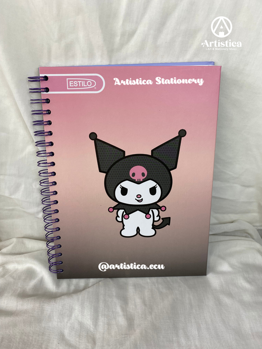 Cuadernos pasta dura a cuadros 100 hojas Kuromi