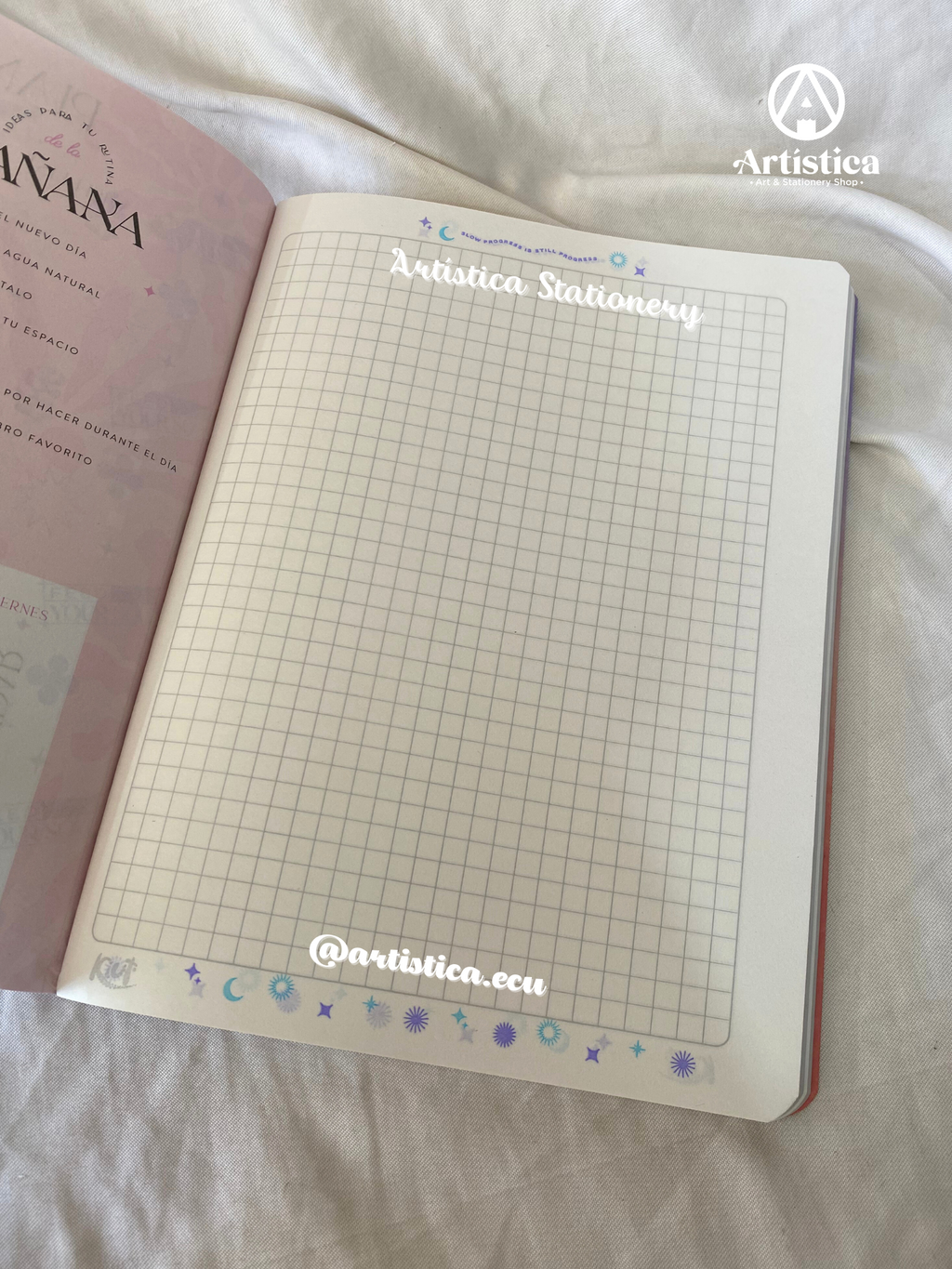 Cuaderno cosido a cuadros pasta flexible