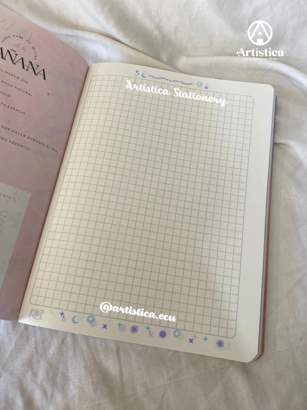 Cuaderno cosido a cuadros pasta flexible