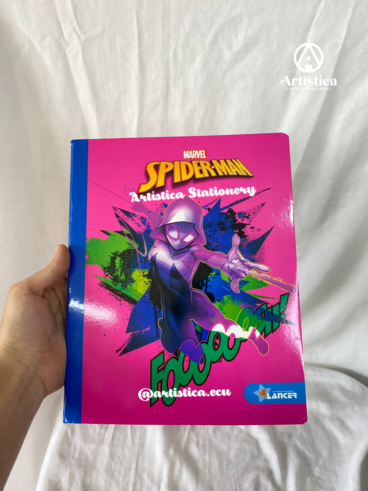 Cuaderno cosido cuadros pasta flexible Spiderman