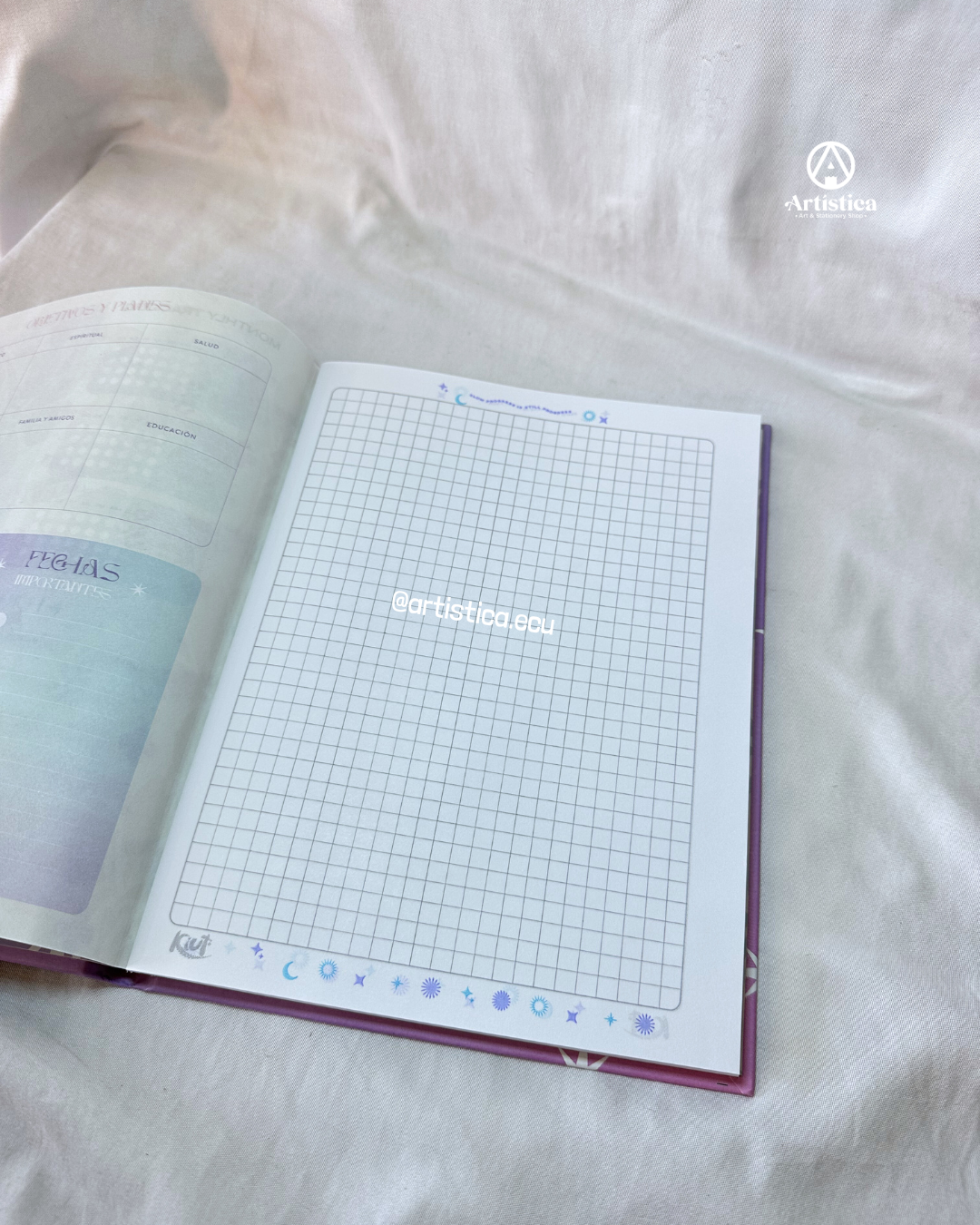 Cuaderno cosido pasta dura cuadros Kiut