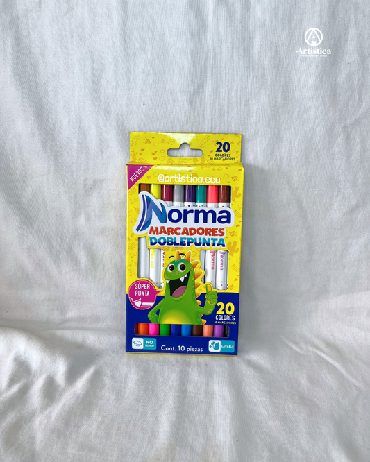 20 Marcadores doble punta Norma