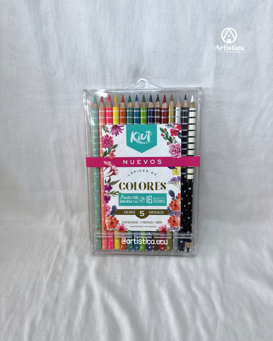 16 Colores caja plástica Kiut