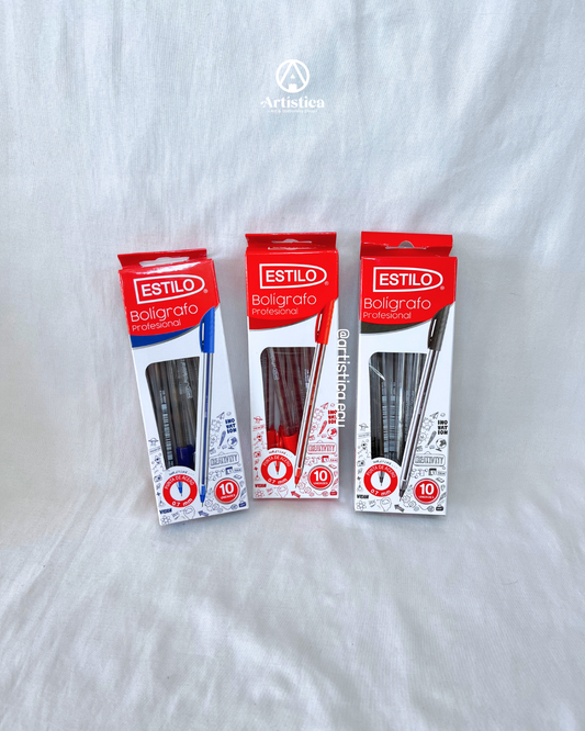 Caja x10 Bolígrafo punta fina Estilo