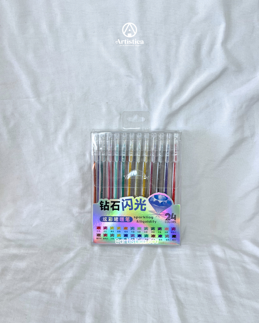 24 Bolígrafos escarchados