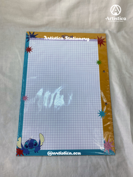 Hojas a cuadros con bordes decorados Stitch