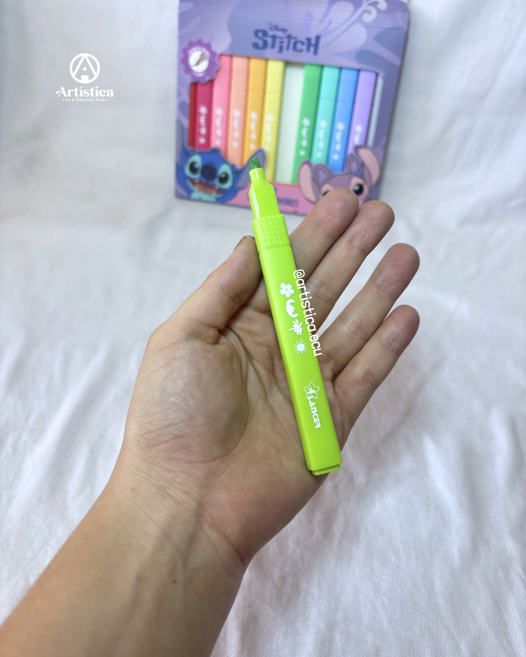 12 Resaltadores tonos pastel Stitch