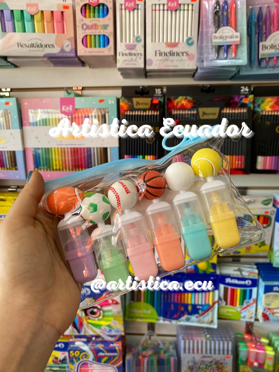 PROMO! 6 Resaltadores mini  tonos pasteles Deporte